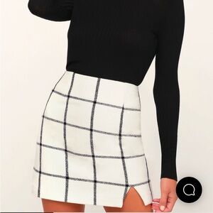 Lulus Spence White Plaid Mini Skirt